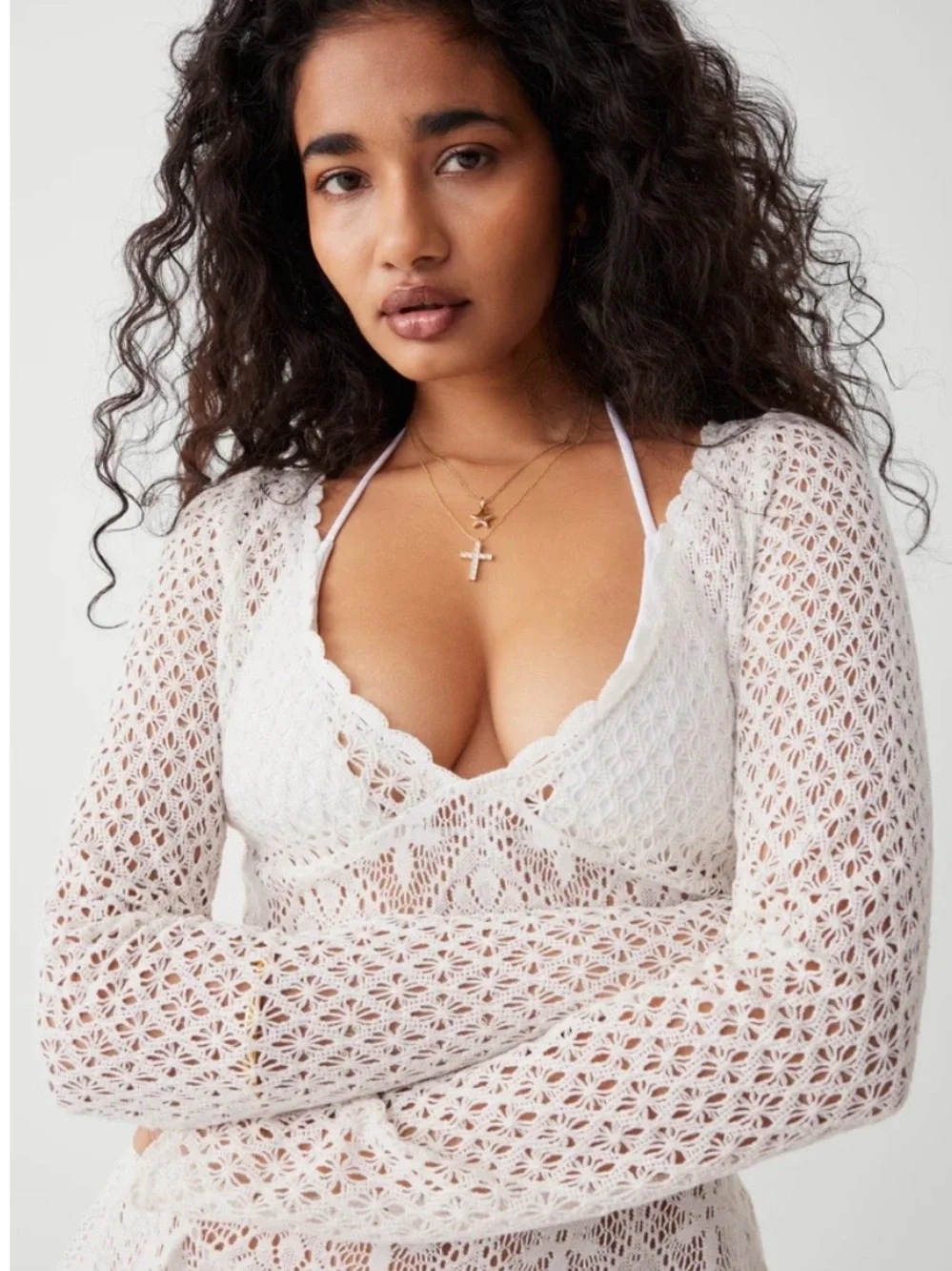Frankie’s bikinis Belle crochet mini dress